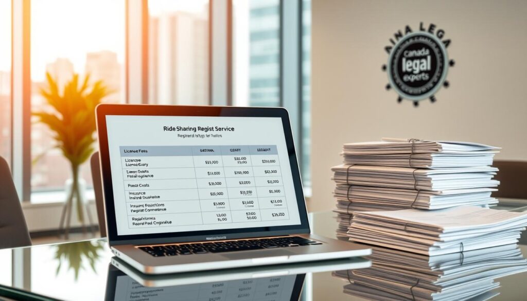 registration fees for ride-sharing services